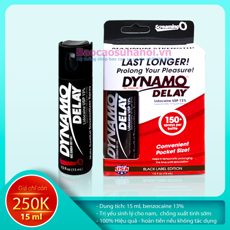 Thuốc Xịt Dynamo Delay Black 15Ml Màu Đen Chính Hãng Mỹ