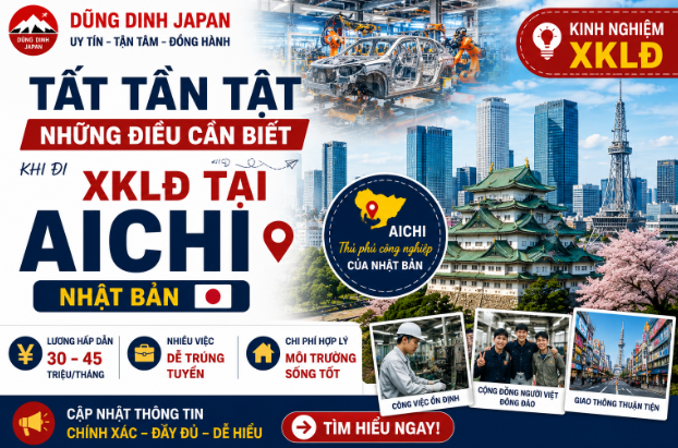 TẤT TẦN TẬT NHỮNG ĐIỀU CẦN BIẾT KHI ĐI XKLĐ TẠI AICHI