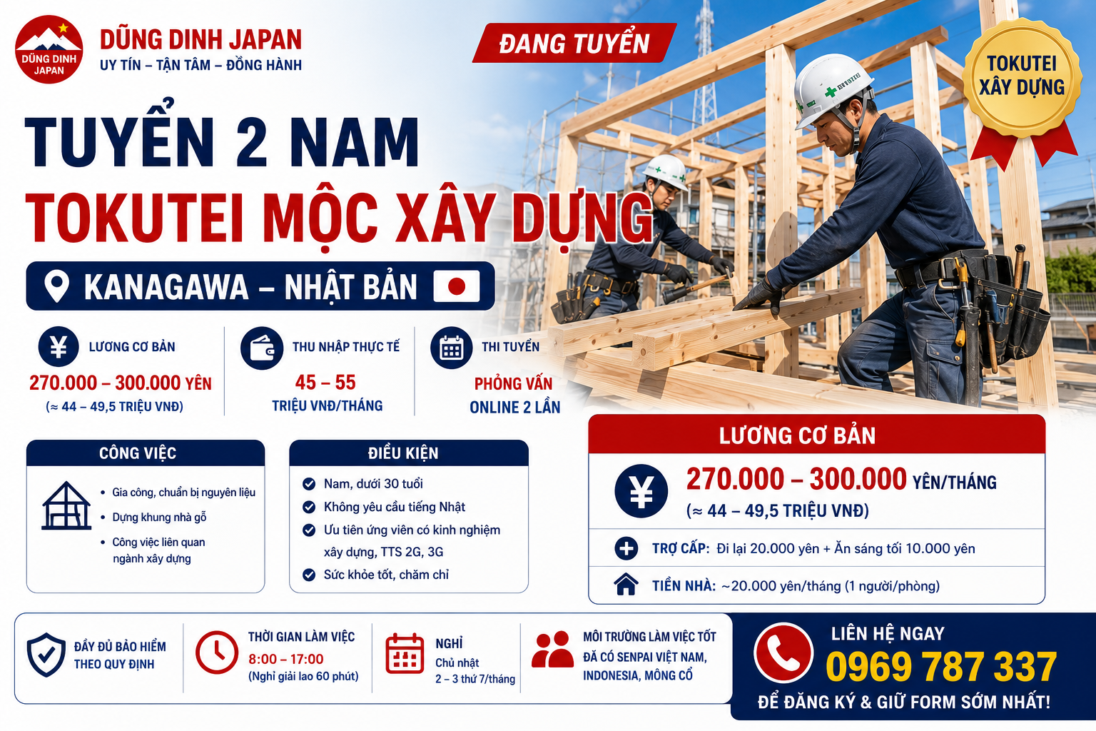 TUYỂN 3 NAM TOKUTEI MỘC XÂY DỰNG – KANAGAWA – NHẬT BẢN