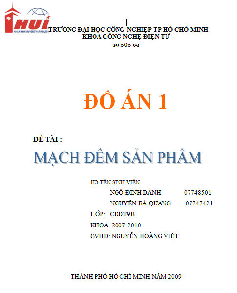 20 Mẫu Báo Cáo Đồ Án Ngành Điện Tử