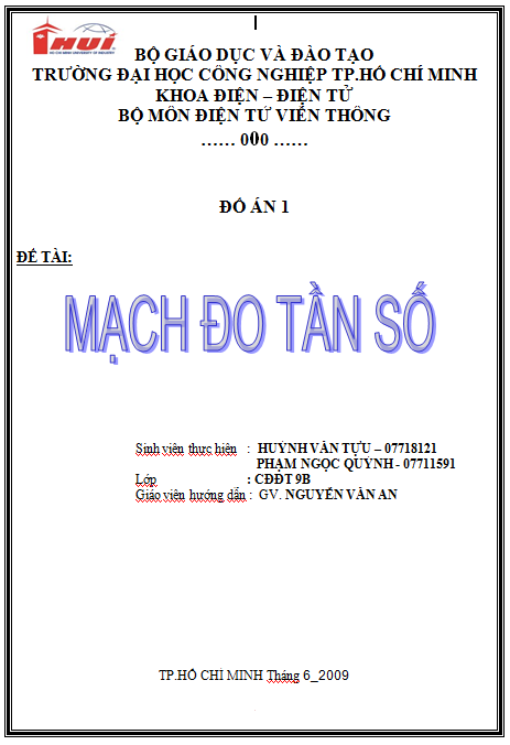 20 Mẫu Báo Cáo Đồ Án Ngành Điện Tử