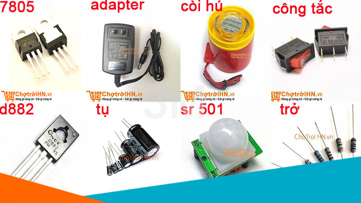 Linh kiện cần thiết chế còi báo trộm
