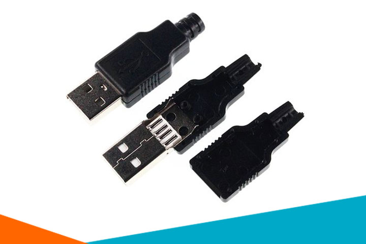 Đầu Jack Cổng USB A Đực 4P + Vỏ