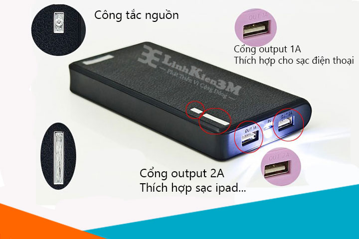 Box Sạc 18650 4 Cell 2 Cổng 1A/2A MP100 Không Lò Xo