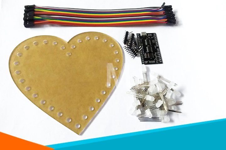 Combo led trái tim 32 led RGB