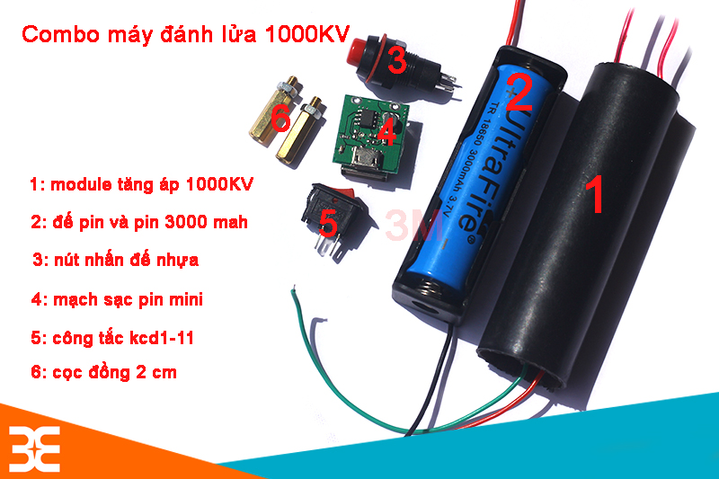 Các thành phần của combo mạch tăng áp 1000KV