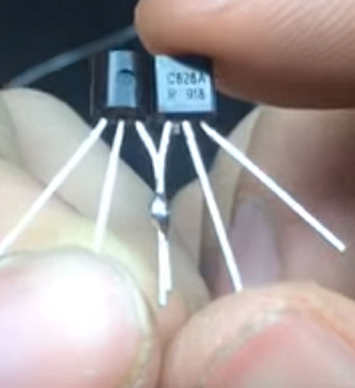 hàn 2 chân transistor