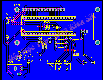 mạch in Mạch đo nhiệt độ dùng LM35 và VĐK PIC 16F877A