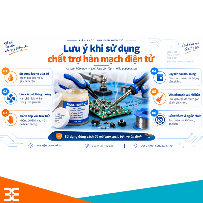 Lưu ý khi sử dụng chất trợ hàn mạch điện tử