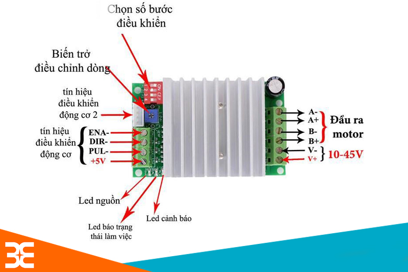 Cách nối mạch điều khiển động cơ bước 4.5A