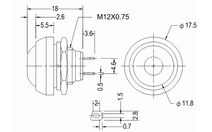 Nút-Nhấn-Đề-PBS-33B-Không-Thấm-Nước-12mm