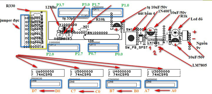 Sơ đồ cắm linh kiện