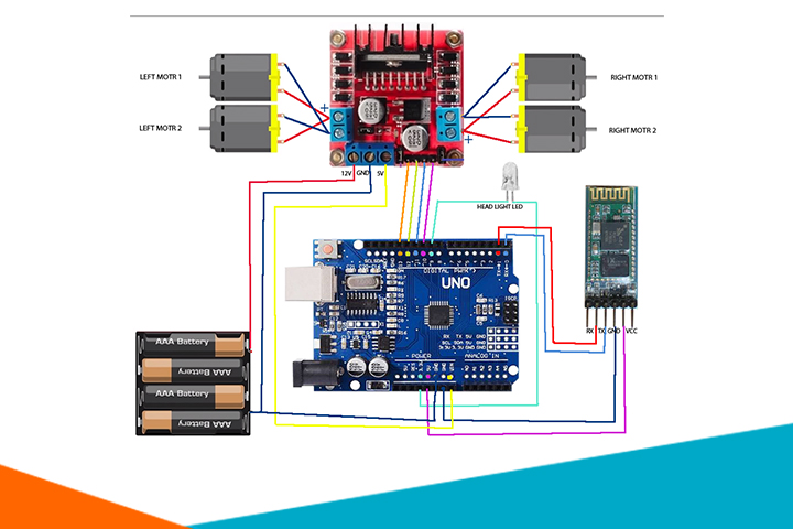 Sơ đồ mạch điều khiển xe bluetooth