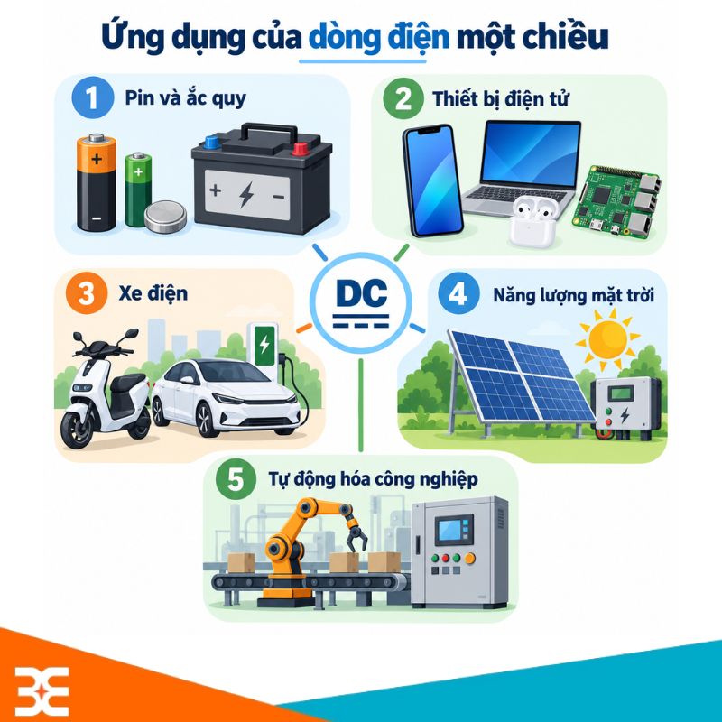 Ứng dụng của dòng điện một chiều