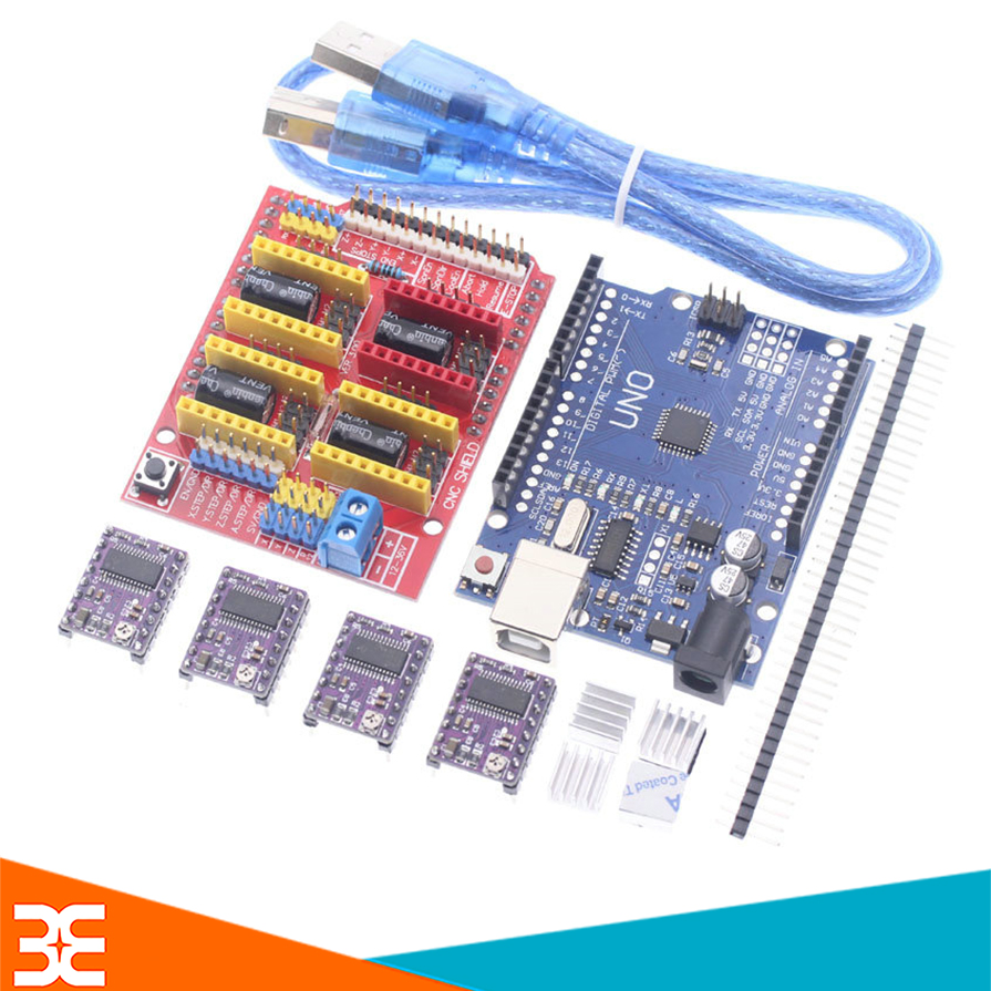 Arduino Combo ComBo UNOR3 + Shield ARDUINO UNO R3+ 4 Module DRV8825 | Linh Kiện Điện ...