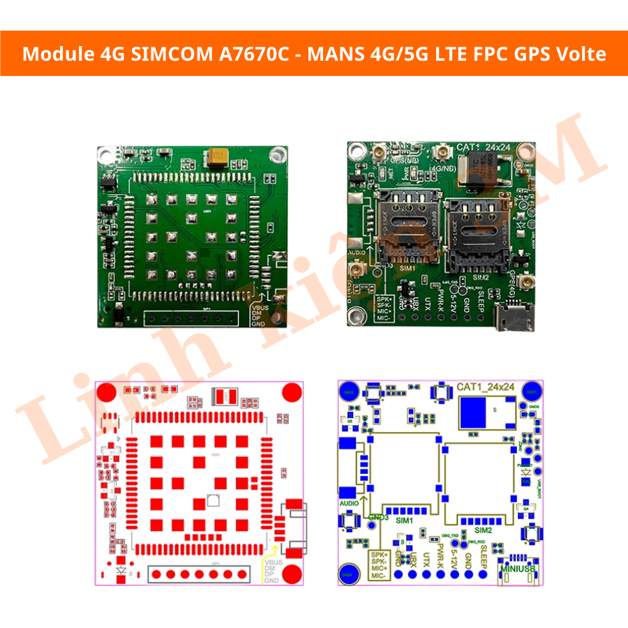 A70670c Sim Module Rst Pin Module 4G SIMCOM A7670C LTE Cat 1 UART | Linh kiện 3M | Linh Kiện Điện ...