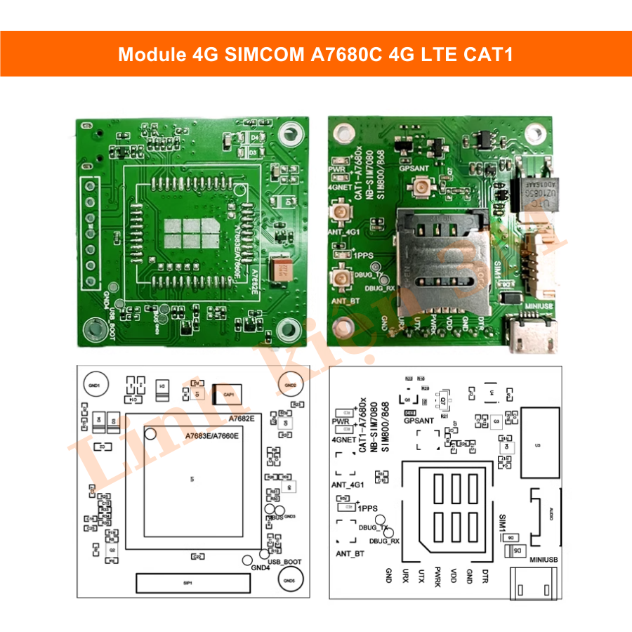 Module 4G SIMCOM A7680C 4G LTE CAT1 | Linh Kiện Điện Tử 3M