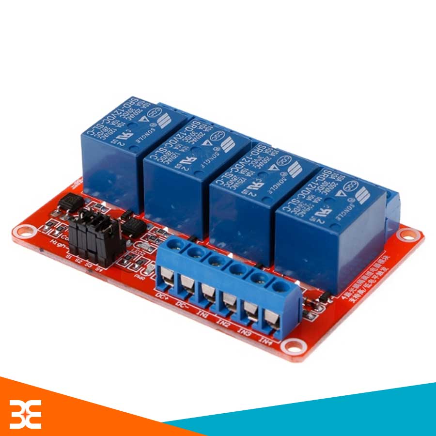 Module Relay 12VDC 4 Kênh H/L Chất Lượng- Linh Kiện Điện Tử 3M