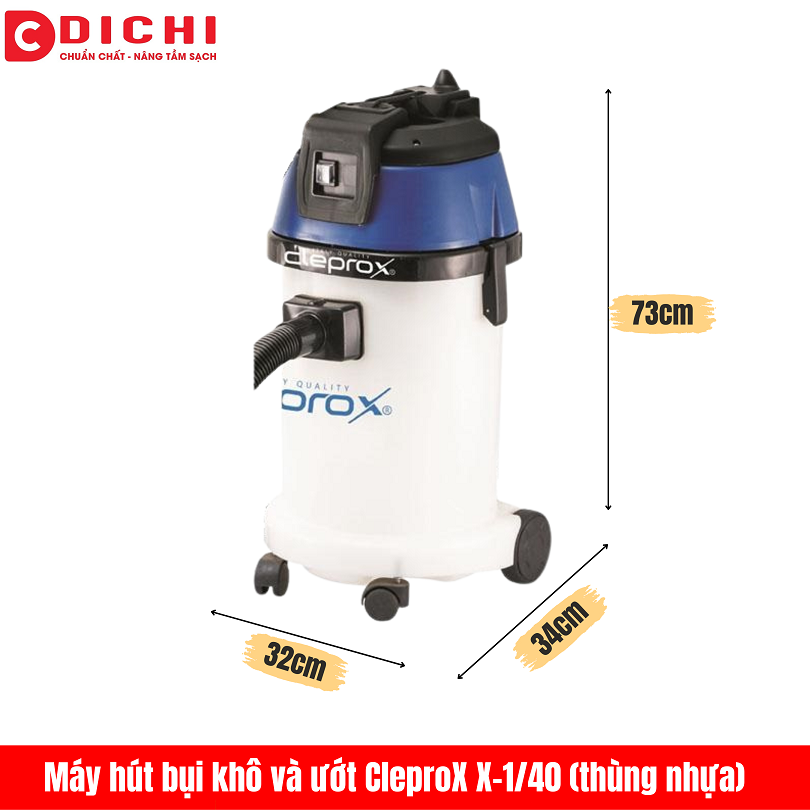 Máy hút bụi khô và ướt CleproX X-1/40 (thùng nhựa)