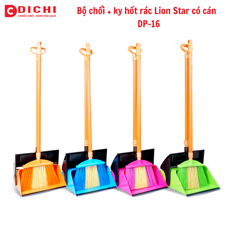 Bộ chổi + ky hốt rác Lion Star có cán - DP-16
