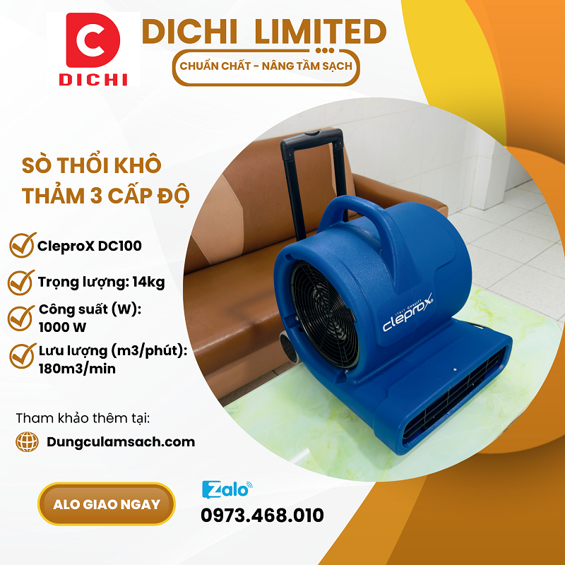 Máy sấy công nghiệp, hiệu clepro X, model DC100