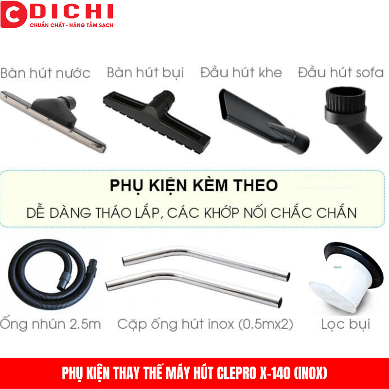 Máy hút bụi khô và ướt CleproX X-1/40 (thùng inox)
