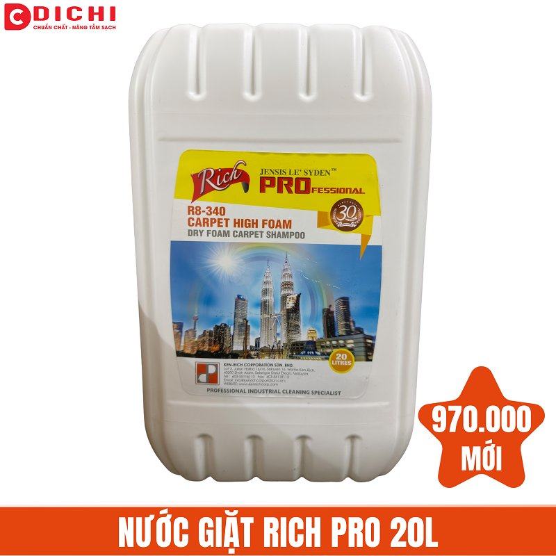Hóa chất giặt thảm Rich Pro R8-340 can 20L