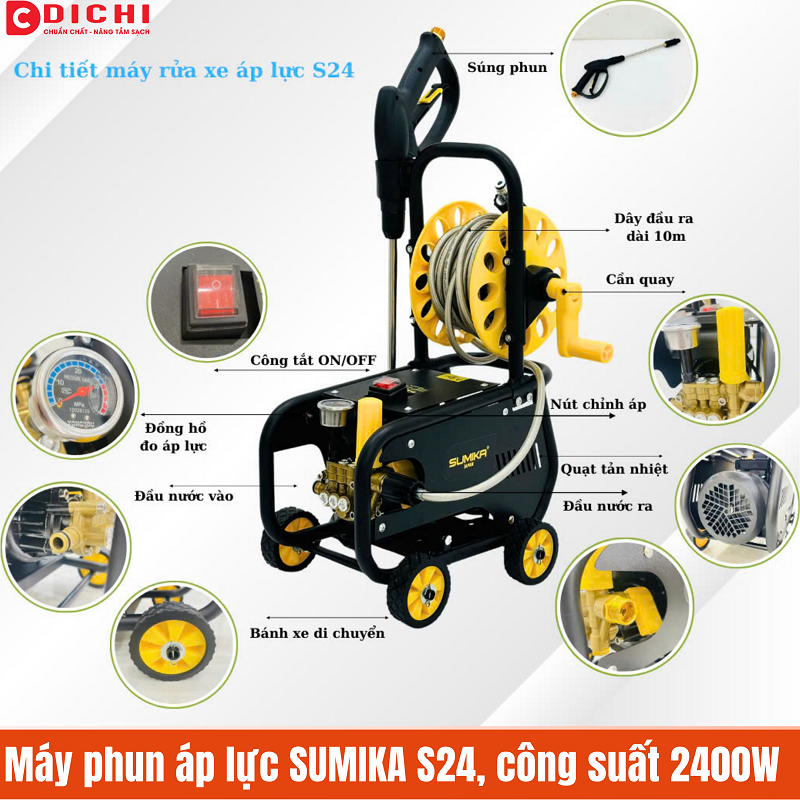 Máy phun áp lực SUMIKA S24, công suất 2400W