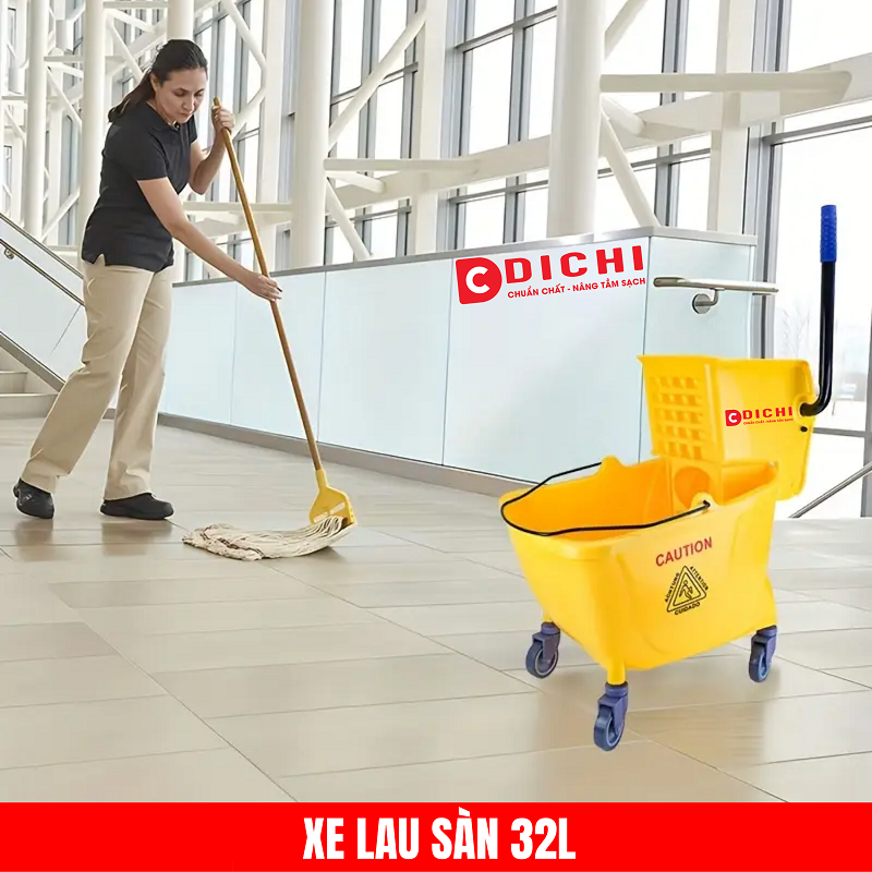 Thùng lau nhà có bánh xe bằng nhựa, mã: B-040D
