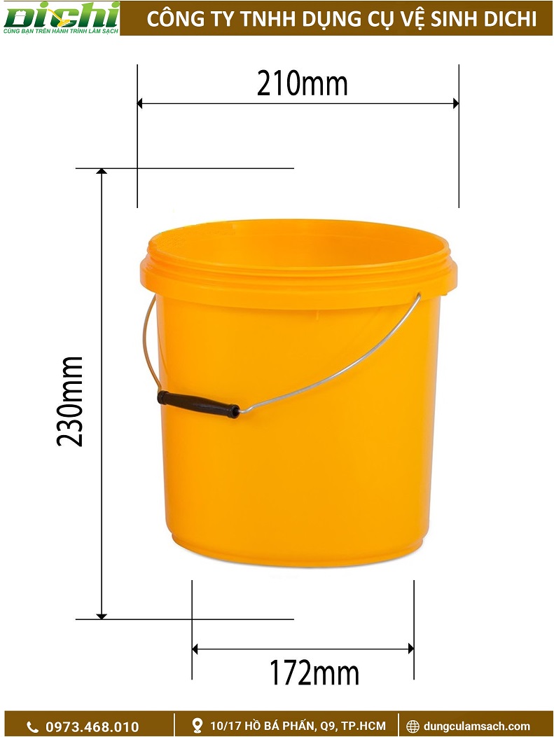 Xô nhựa vàng 10L