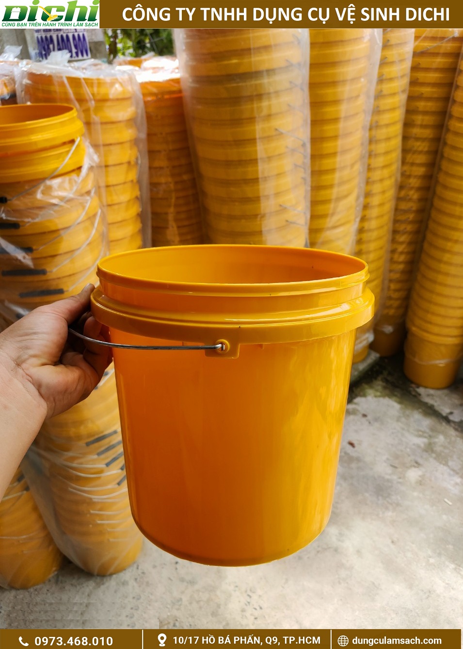 Xô nhựa vàng 10L