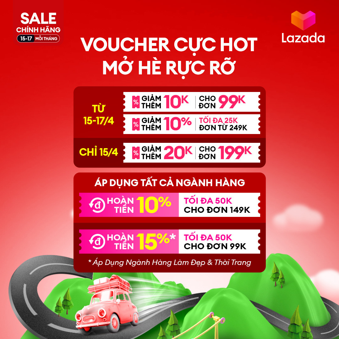 Voucher cực hot mở hè rực rỡ với Lazada