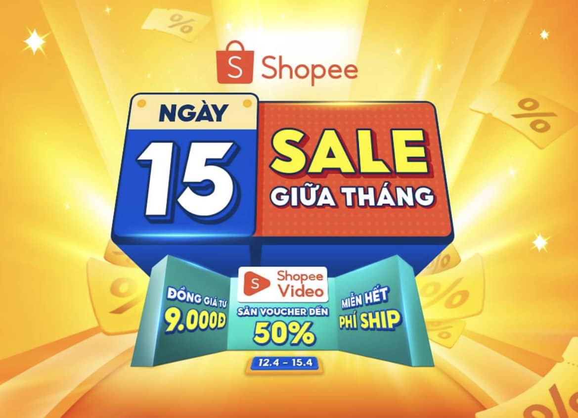 SALE GIỮA THÁNG, SĂN VOUCHER SHOPEE VIDEO GIẢM ĐẾN 50%