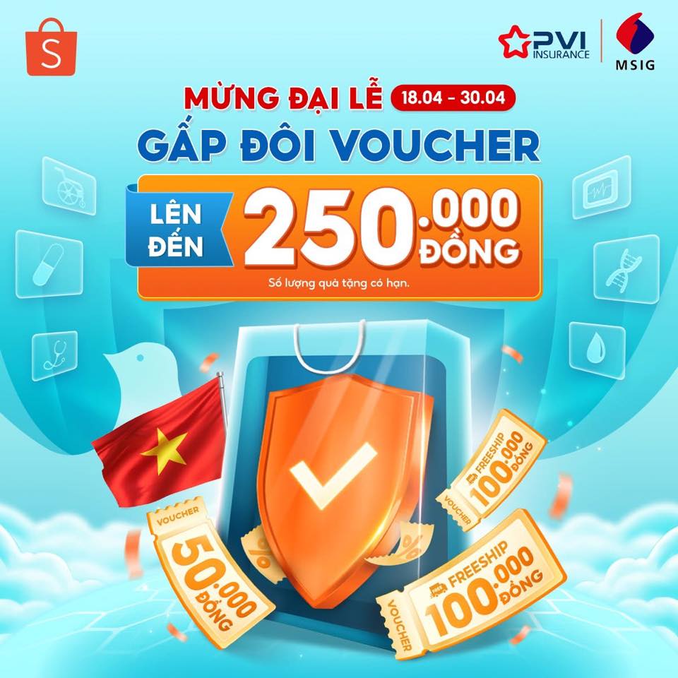 Mừng đại lễ Shopee gấp đôi voucher