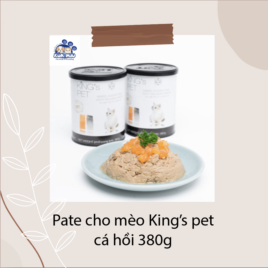 Pate cho mèo King's pet Cá hồi 380g