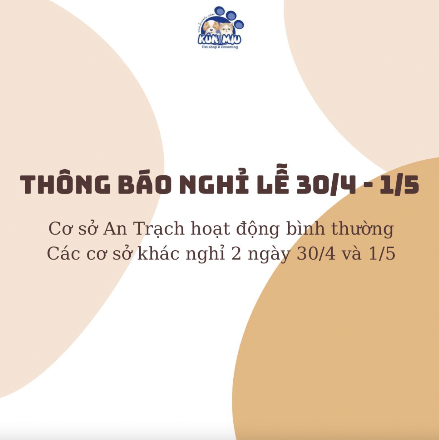 THÔNG BÁO LỊCH NGHỈ LỄ 30/4 - 1/5