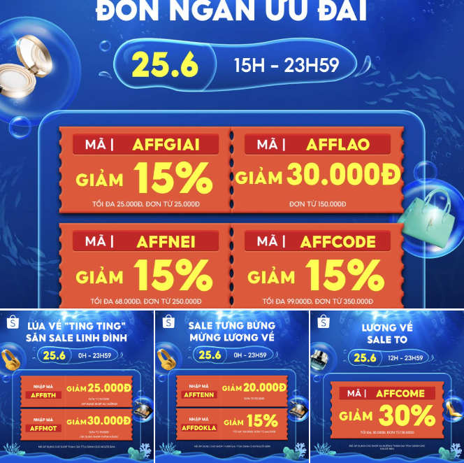 DUY NHẤT 25.6, SHOPEE XẢ MƯA VOUCHER GIẢM ĐẾN 100K