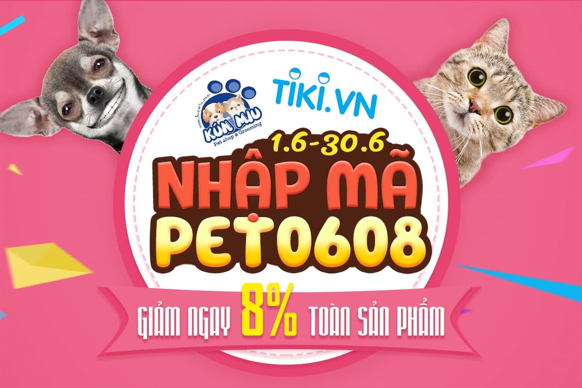 Giảm giá 8% toàn bộ sản phẩm trên kênh bán hàng Tiki.vn của Kún Miu