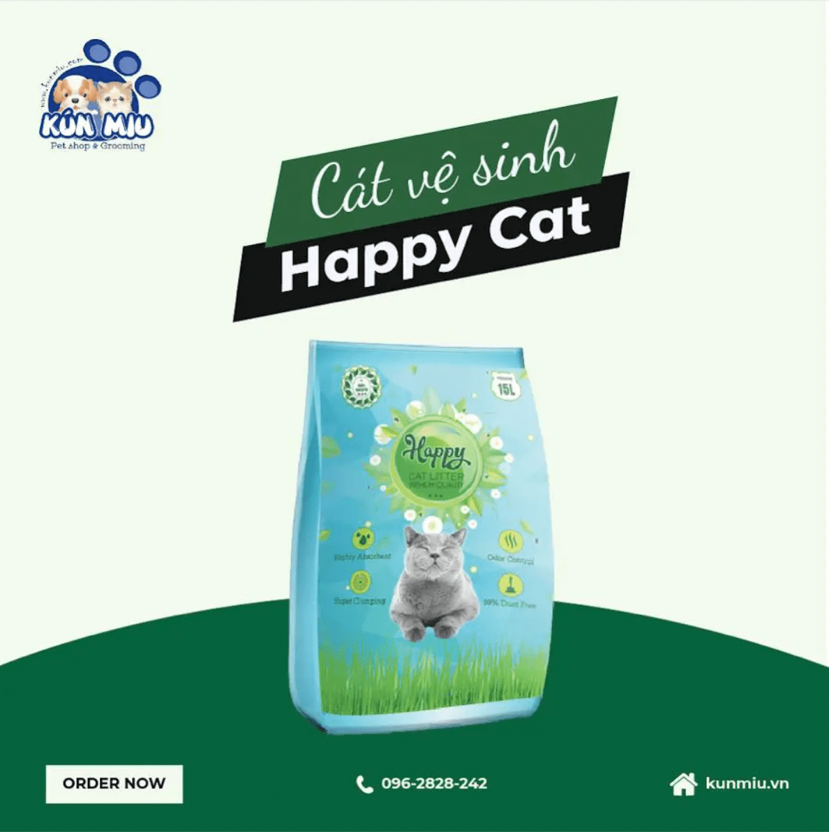 Cát vệ sinh Happy Cat hương cà phê 15L