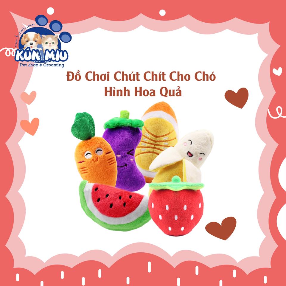 Đồ chơi chút chít cho chó hình hoa quả