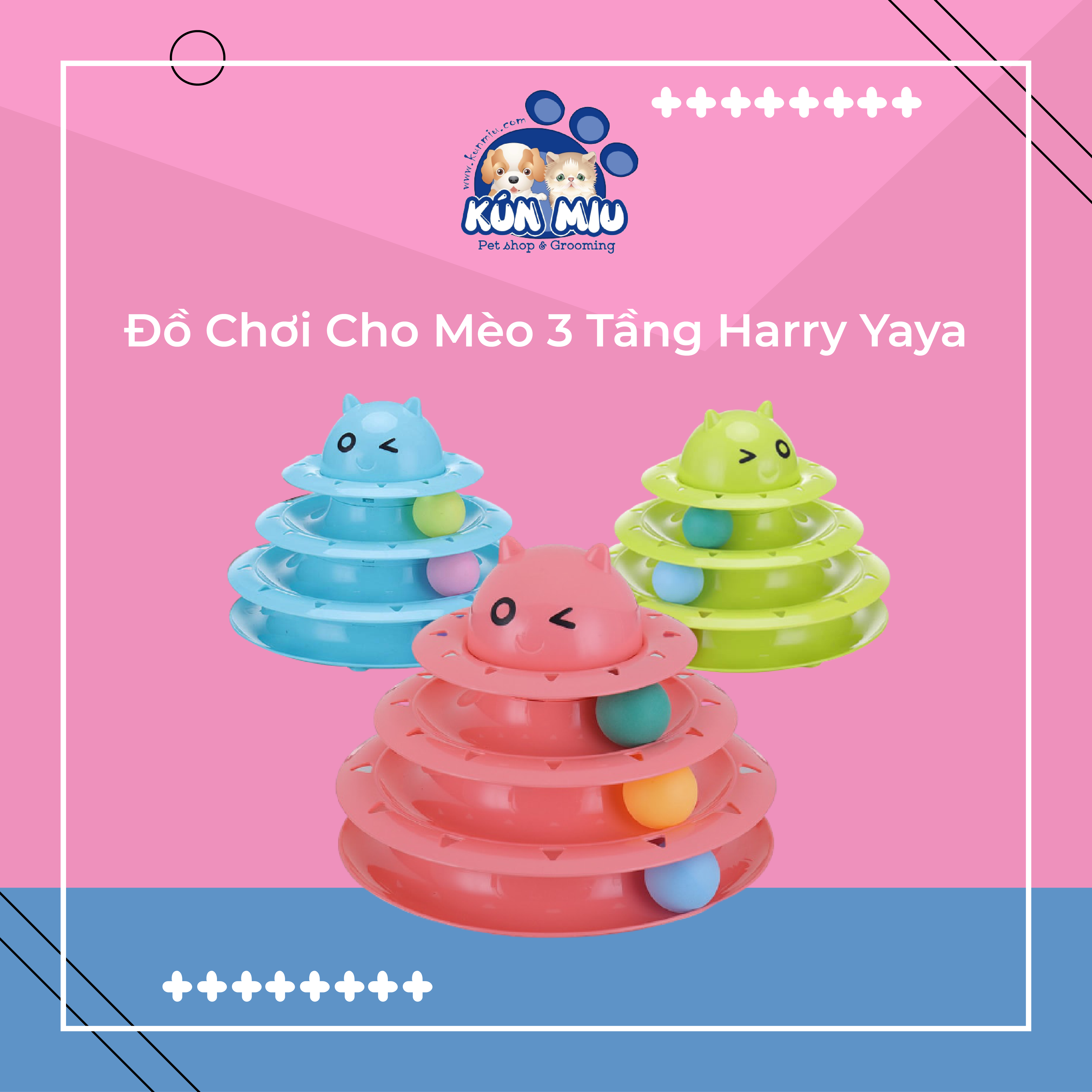 Đồ Chơi Cho Mèo 3 Tầng Harry Yaya