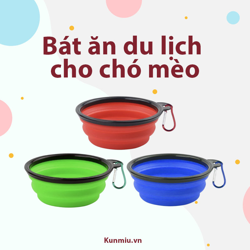 Bát ăn du lịch cho chó mèo