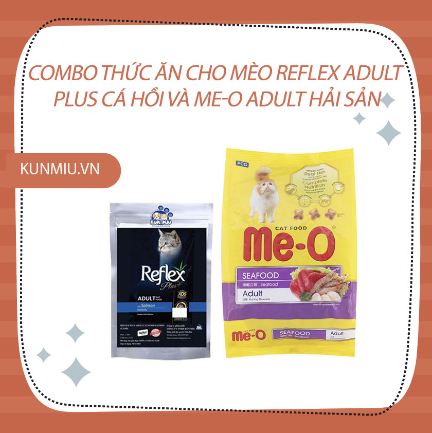 Combo Thức ăn cho mèo trưởng thành Reflex PLUS Adult và Me-O Adult