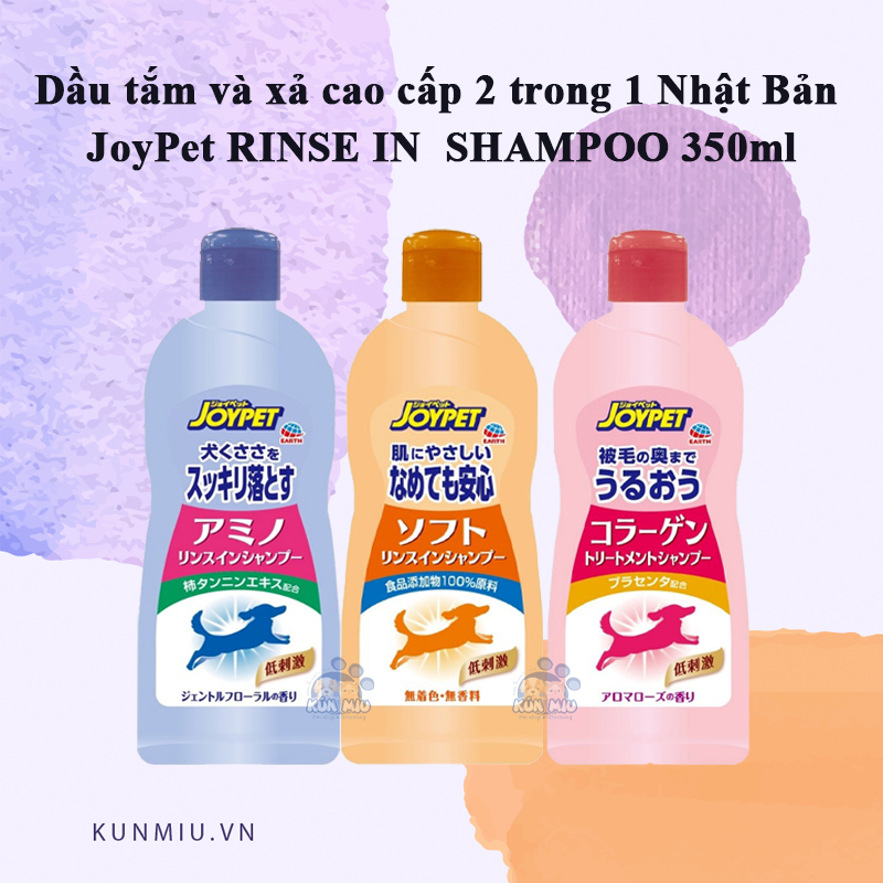 Dầu tắm và xả cao cấp Nhật bản JoyPet RINSE IN SHAMPOO 350ml