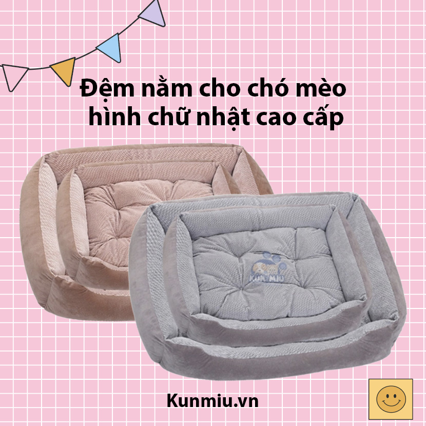 Đệm nằm cho chó mèo hình chữ nhật cao cấp