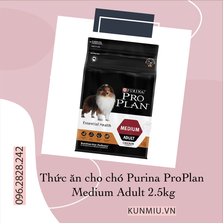 Thức ăn cho chó Purina ProPlan Medium Adult 2.5kg