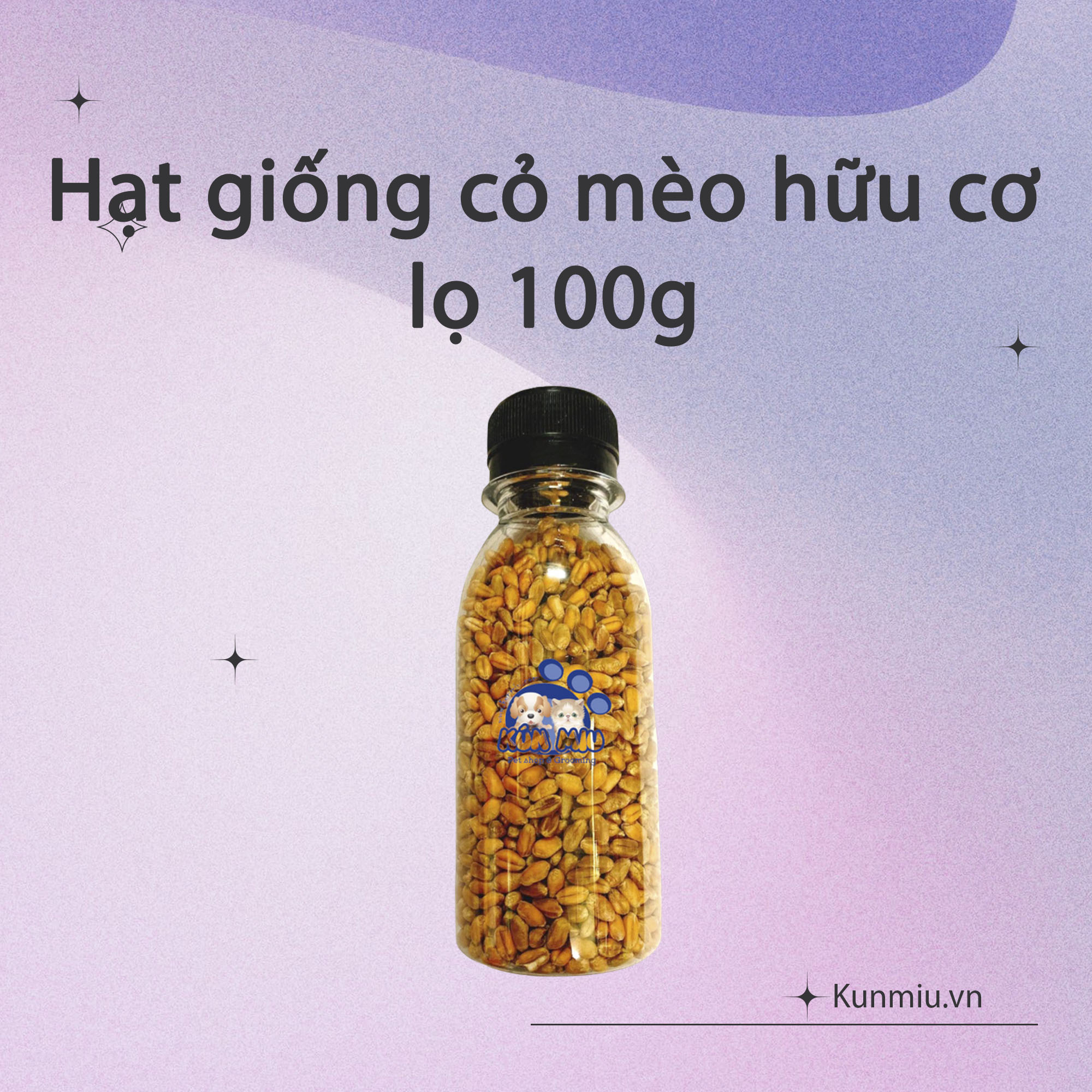 Hạt giống cỏ mèo hữu cơ lọ 100g