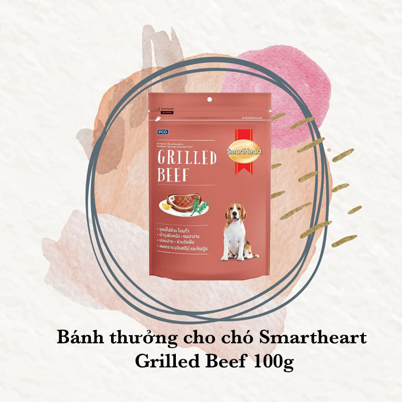Bánh thưởng cho chó Smartheart Grilled Beef 100g