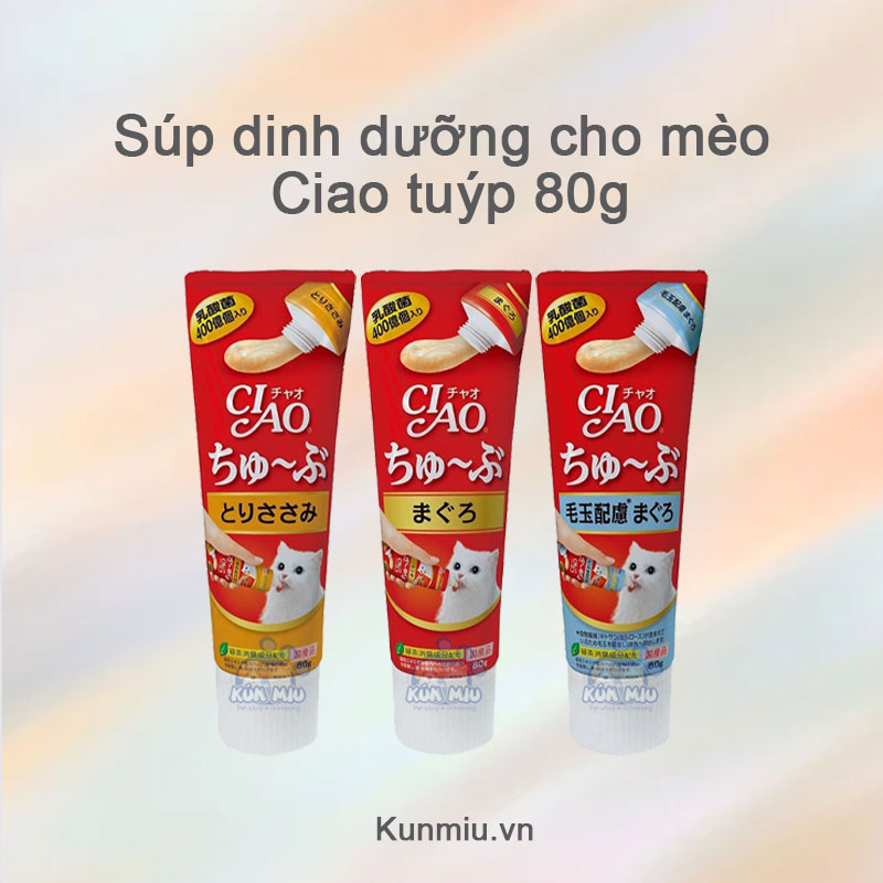 Súp dinh dưỡng cho mèo Ciao tuýp 80g