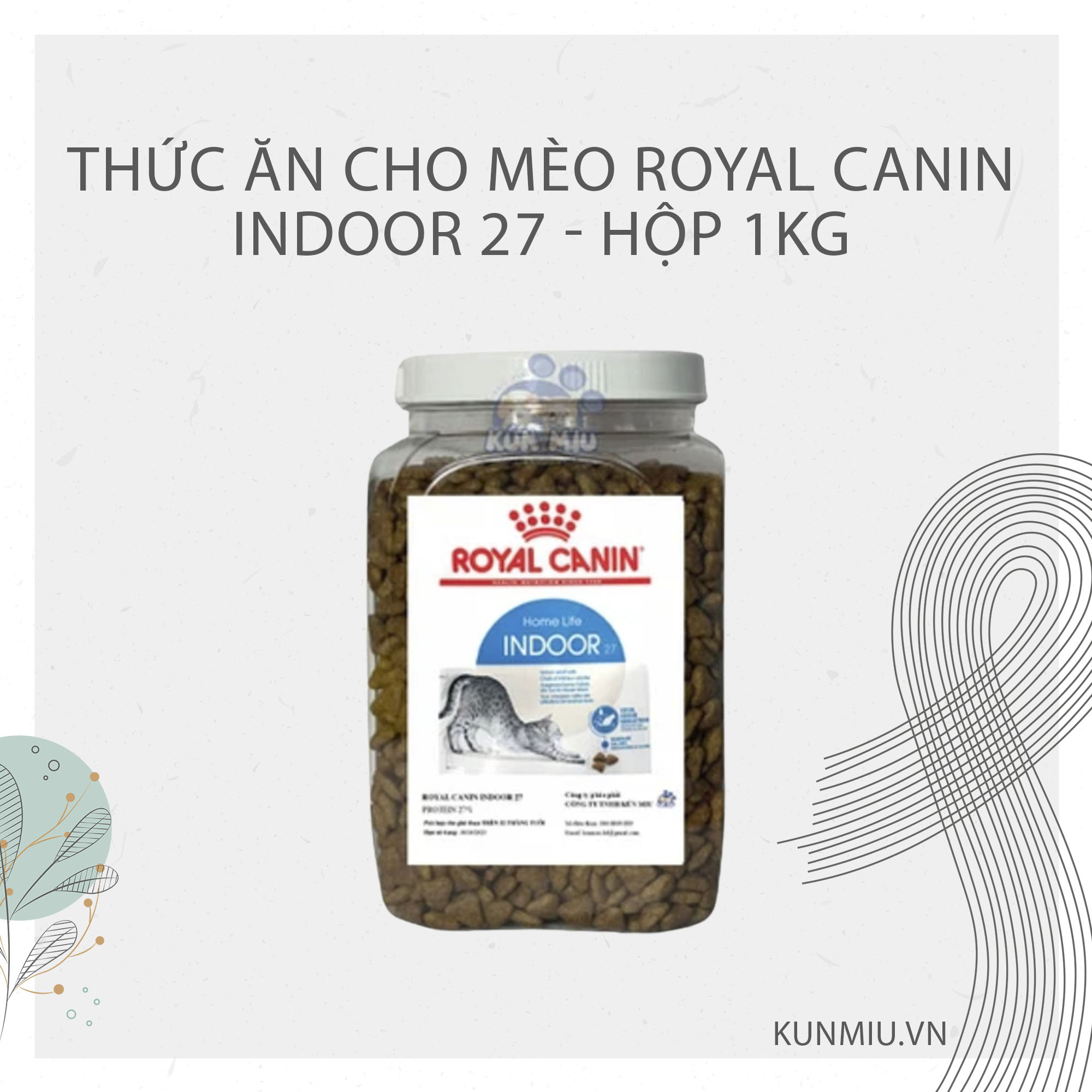 Thức ăn cho mèo Royal Canin Indoor 27 - Hộp 1kg